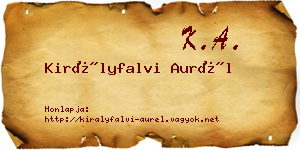 Királyfalvi Aurél névjegykártya